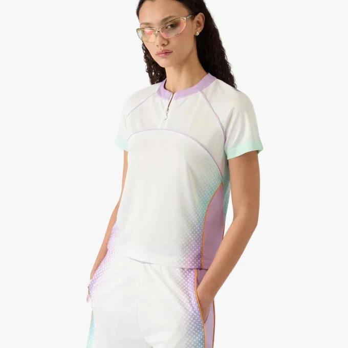 Glass Gradient Short Sleeve Football Mesh Shirt