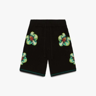Glitch Orchid Embroidered Crochet Short