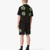 Glitch Orchid Embroidered Short Sleeve Crochet Shirt Glitch Orchid Embroidered Short Sleeve Crochet Shirt