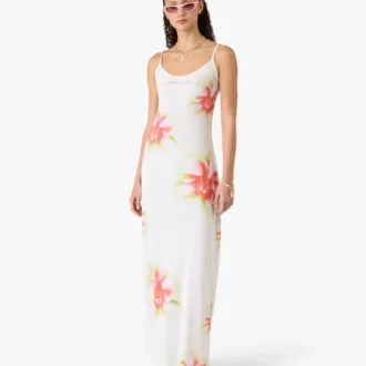 Glitch Orchid Soft Ribbed Maxi Dress