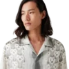 Gradient Heart Monogram Silk Shirt Gradient Heart Monogram Silk Shirt