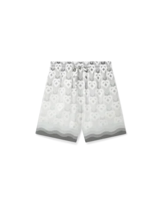 Gradient Heart Monogram Silk Shorts