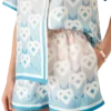 Gradient Heart Monogram Silk Shorts Gradient Heart Monogram Silk Shorts
