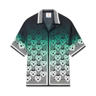 Gradient Monogram Short Sleeve Silk Shirt
