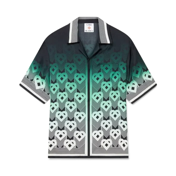 Gradient Monogram Short Sleeve Silk Shirt Gradient Monogram Short Sleeve Silk Shirt