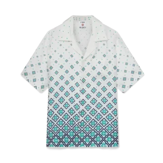 Gradient Monogram Short Sleeve Silk Shirt