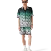 Gradient Monogram Short Sleeve Silk Shirt Gradient Monogram Short Sleeve Silk Shirt