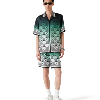 Gradient Monogram Short Sleeve Silk Shirt