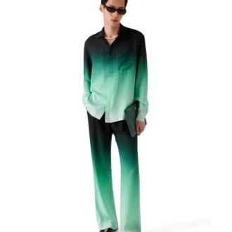 Gradient Ping Pong Jacquard Silk Trousers