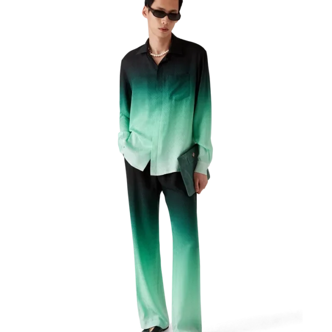 Gradient Ping Pong Jacquard Silk Trousers Gradient Ping Pong Jacquard Silk Trousers