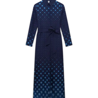 Gradient Silk Shirt Dress