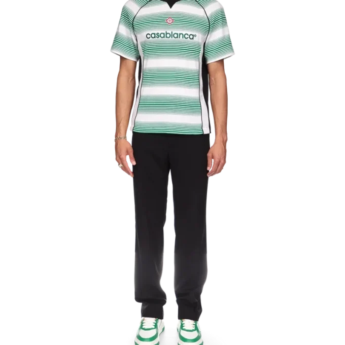Gradient Stripe Panelled Football T-Shirt Gradient Stripe Panelled Football T-Shirt