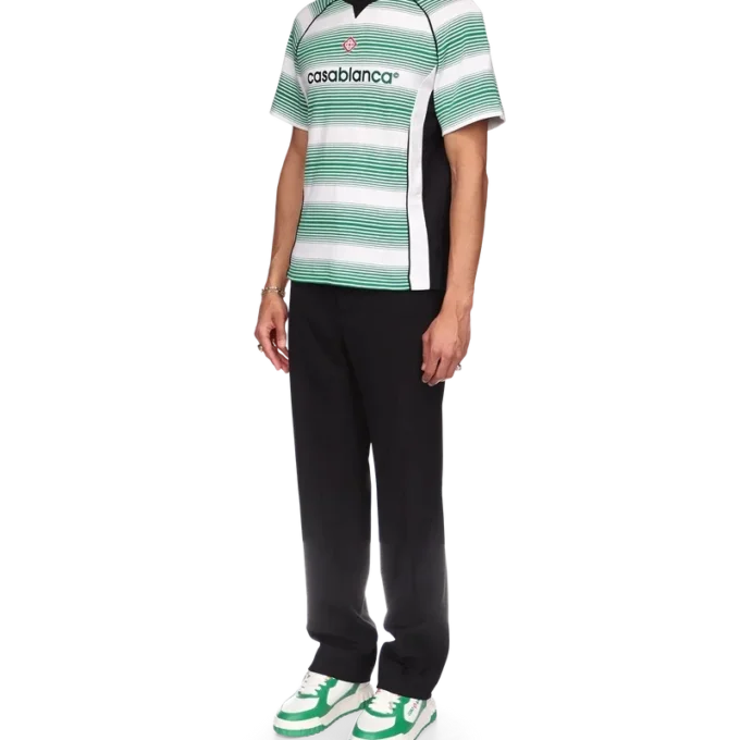 Gradient Stripe Panelled Football T-Shirt Gradient Stripe Panelled Football T-Shirt