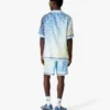 Gradient Tennis Tile Short Sleeve Silk Shirt Gradient Tennis Tile Short Sleeve Silk Shirt