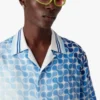 Gradient Tennis Tile Short Sleeve Silk Shirt Gradient Tennis Tile Short Sleeve Silk Shirt