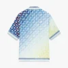 Gradient Tennis Tile Short Sleeve Silk Shirt Gradient Tennis Tile Short Sleeve Silk Shirt