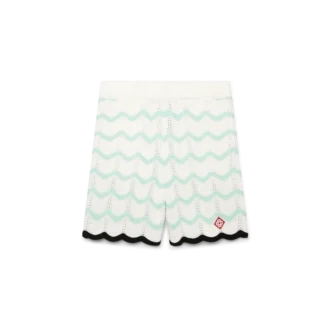 Gradient Wave Cotton Crochet Shorts