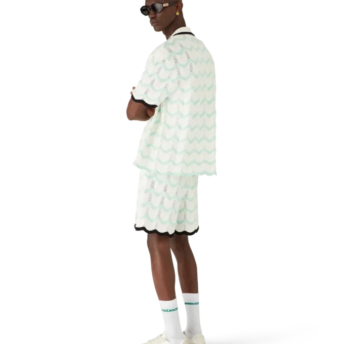 Gradient Wave Cotton Crochet Shorts Gradient Wave Cotton Crochet Shorts