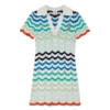 Gradient Wave Crochet Mini Dress