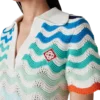 Gradient Wave Crochet Mini Dress
