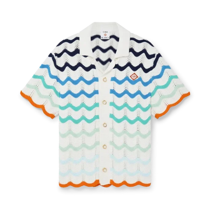 Gradient Wave Crochet Shirt Gradient Wave Crochet Shirt