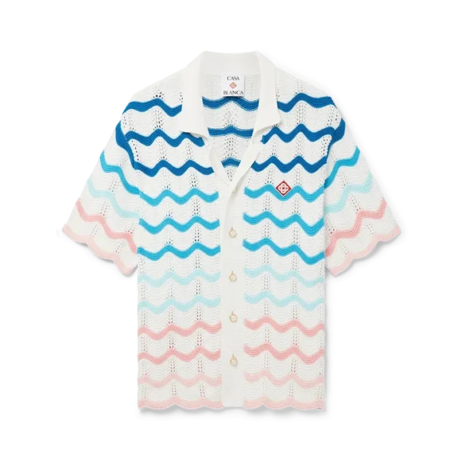 Gradient Wave Crochet Shirt Gradient Wave Crochet Shirt