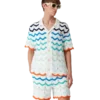 Gradient Wave Crochet Shirt