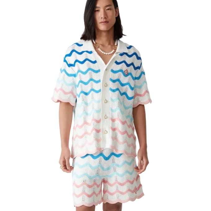 Gradient Wave Crochet Shorts