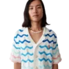 Gradient Wave Crochet Shirt Gradient Wave Crochet Shirt