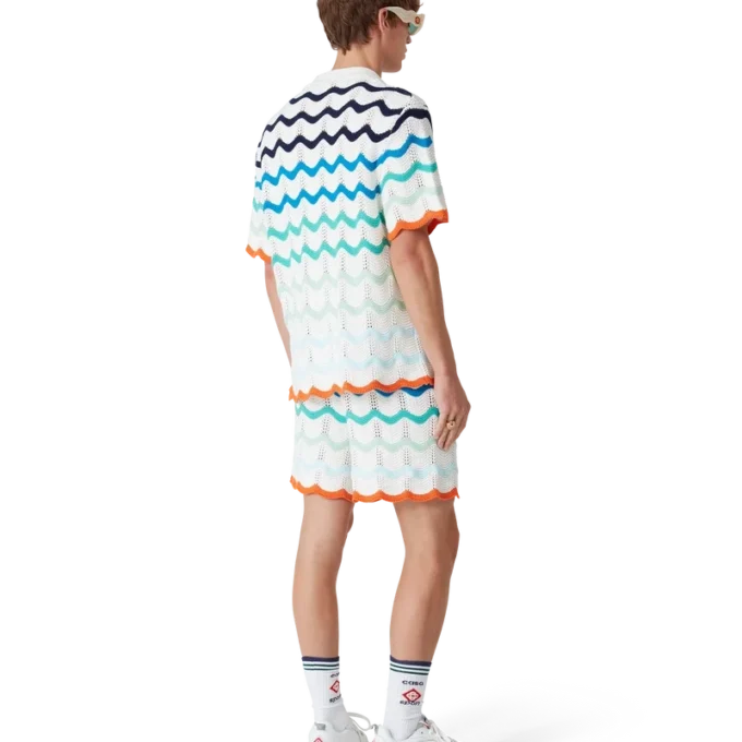 Gradient Wave Crochet Shirt