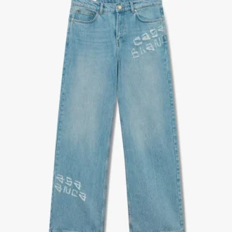 Graffiti Distressed Denim Jeans