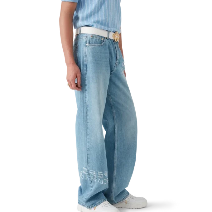 Graffiti Distressed Denim Jeans Graffiti Distressed Denim Jeans