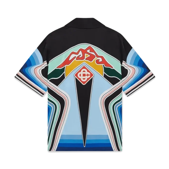 Graphic Mountain Short Sleeve Silk Shirt Graphic Mountain Short Sleeve Silk Shirt