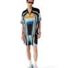 Graphic Mountain Short Sleeve Silk Shirt Graphic Mountain Short Sleeve Silk Shirt