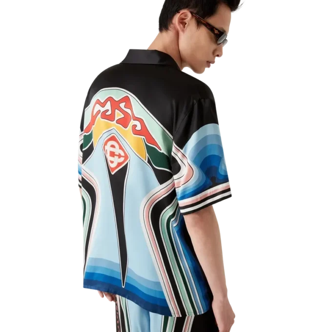 Graphic Mountain Short Sleeve Silk Shirt Graphic Mountain Short Sleeve Silk Shirt