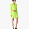 Green Crepe Mini Skirt