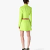 Green Crepe Mini Skirt