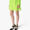 Green Crepe Mini Skirt