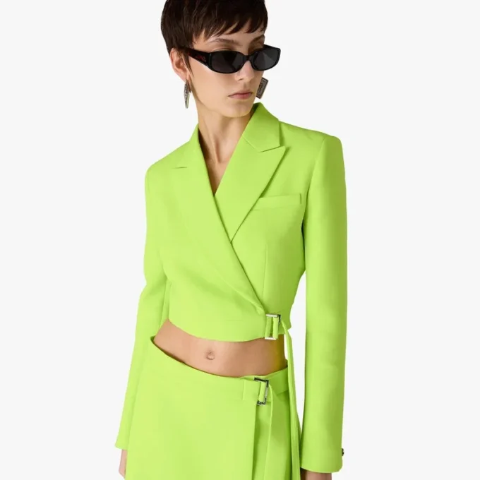 Green Crepe Tailored Jacket Green Crepe Tailored Jacket