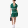 Green Cropped Knit Polo Shirt Green Cropped Knit Polo Shirt