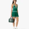 Green Pleated Halter Mini Dress Green Pleated Halter Mini Dress