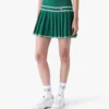 Green Pleated Knit Mini Skirt