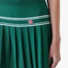 Green Pleated Knit Mini Skirt