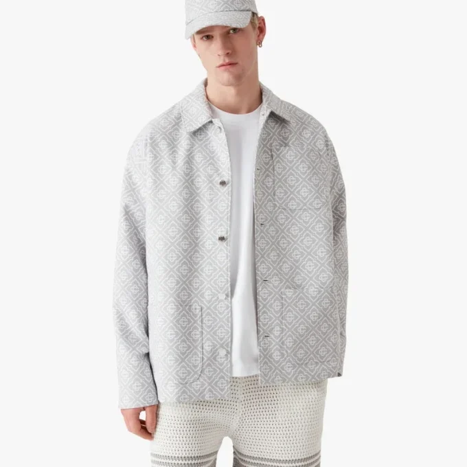 Grey Monogram Workwear Jacket Grey Monogram Workwear Jacket