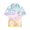Halftone Logo Cuban Collar Short Sleeve Shirt