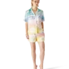 Halftone Logo Cuban Collar Short Sleeve Shirt