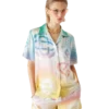 Halftone Logo Cuban Collar Short Sleeve Shirt