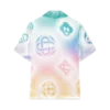 Halftone Logo Cuban Collar Short Sleeve Shirt