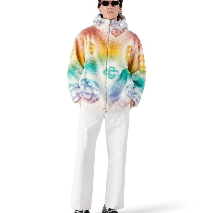 Halftone Monogram Fleece Jacket Halftone Monogram Fleece Jacket