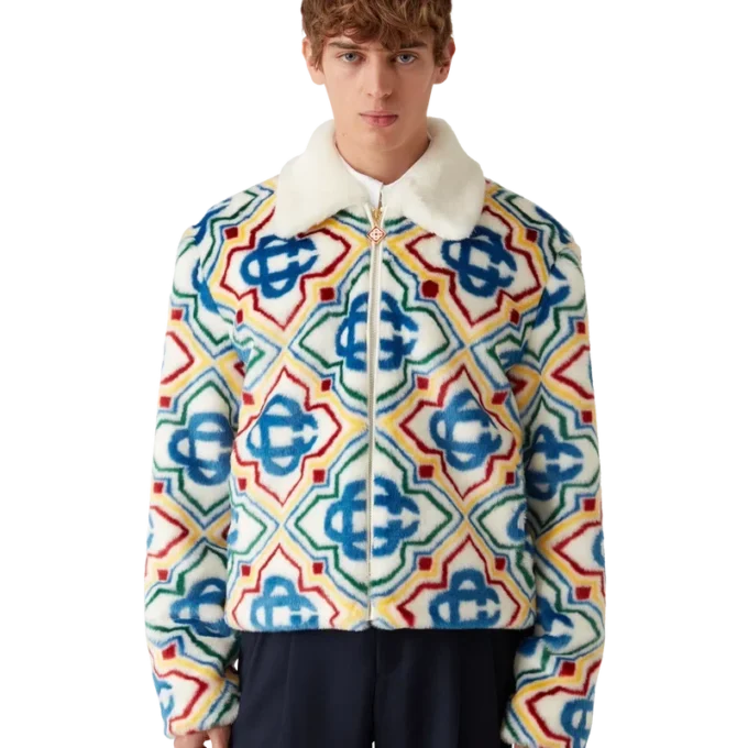 Jacquard Faux Fur Jacket